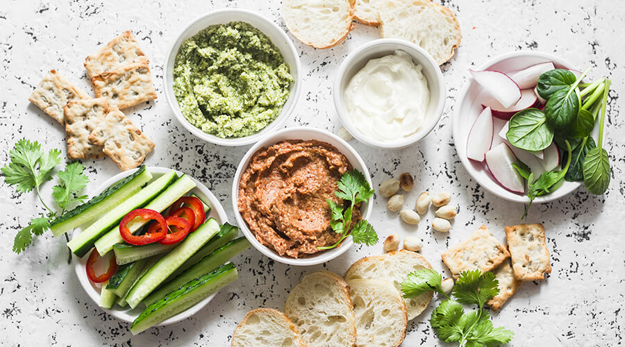 healthy dips and snacks