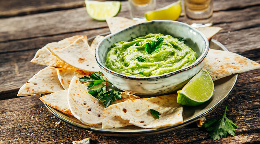 guacamole with tortilla chips