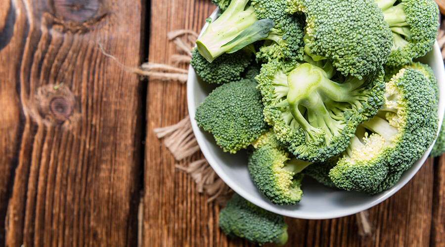 broccoli in a bowl on table