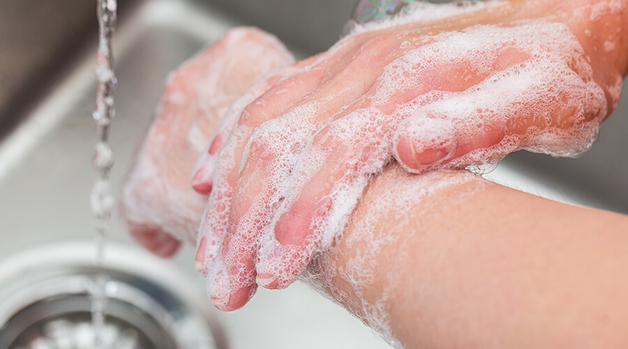 washing hands