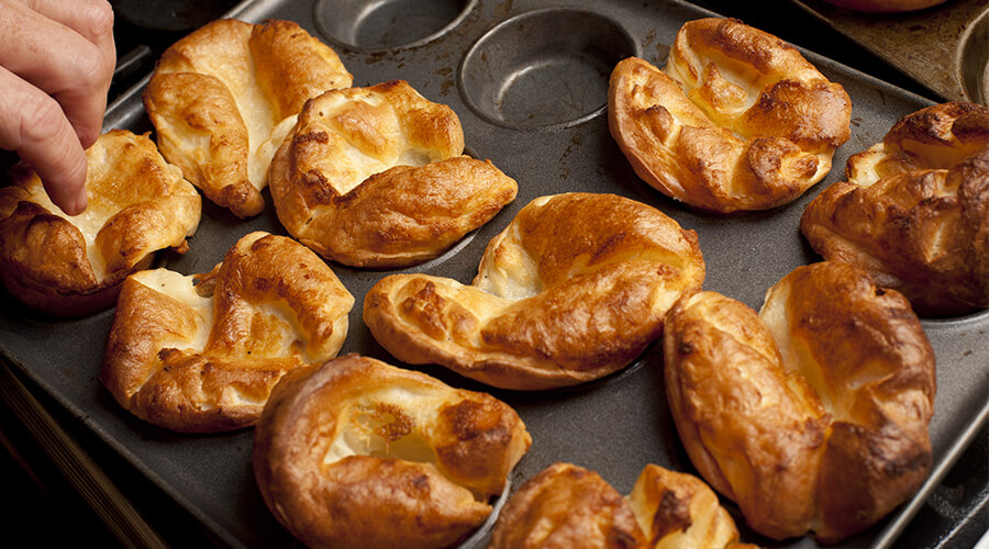 yorkshire puddings in tray