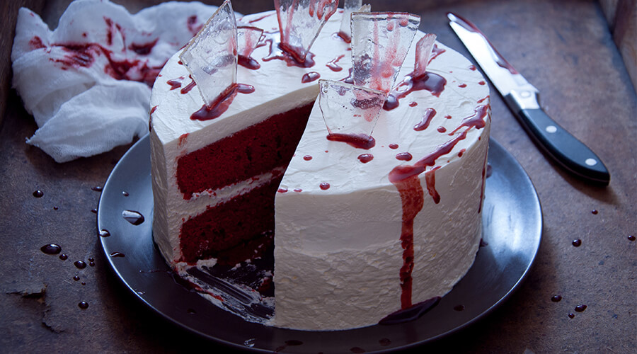 halloween themed red velvet cake
