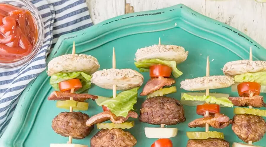 cheeseburger kebabs