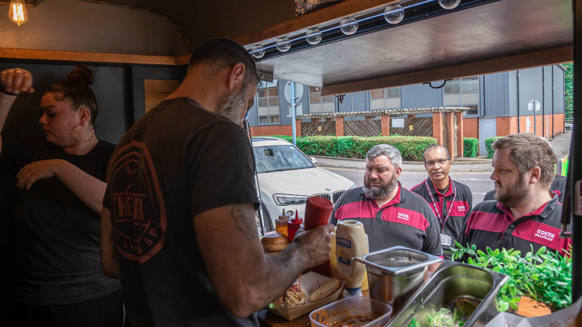 Serving food
